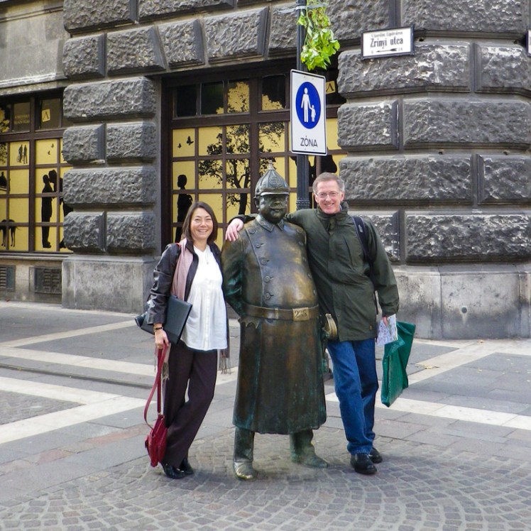photo of Kim with Oliver Bonham, P.Geo in Budapest